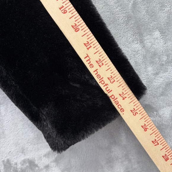 Tribal Women's Faux Fur Coat Size Petite Small Black Mob Wife Glam Retro Collar - Picture 7 of 9